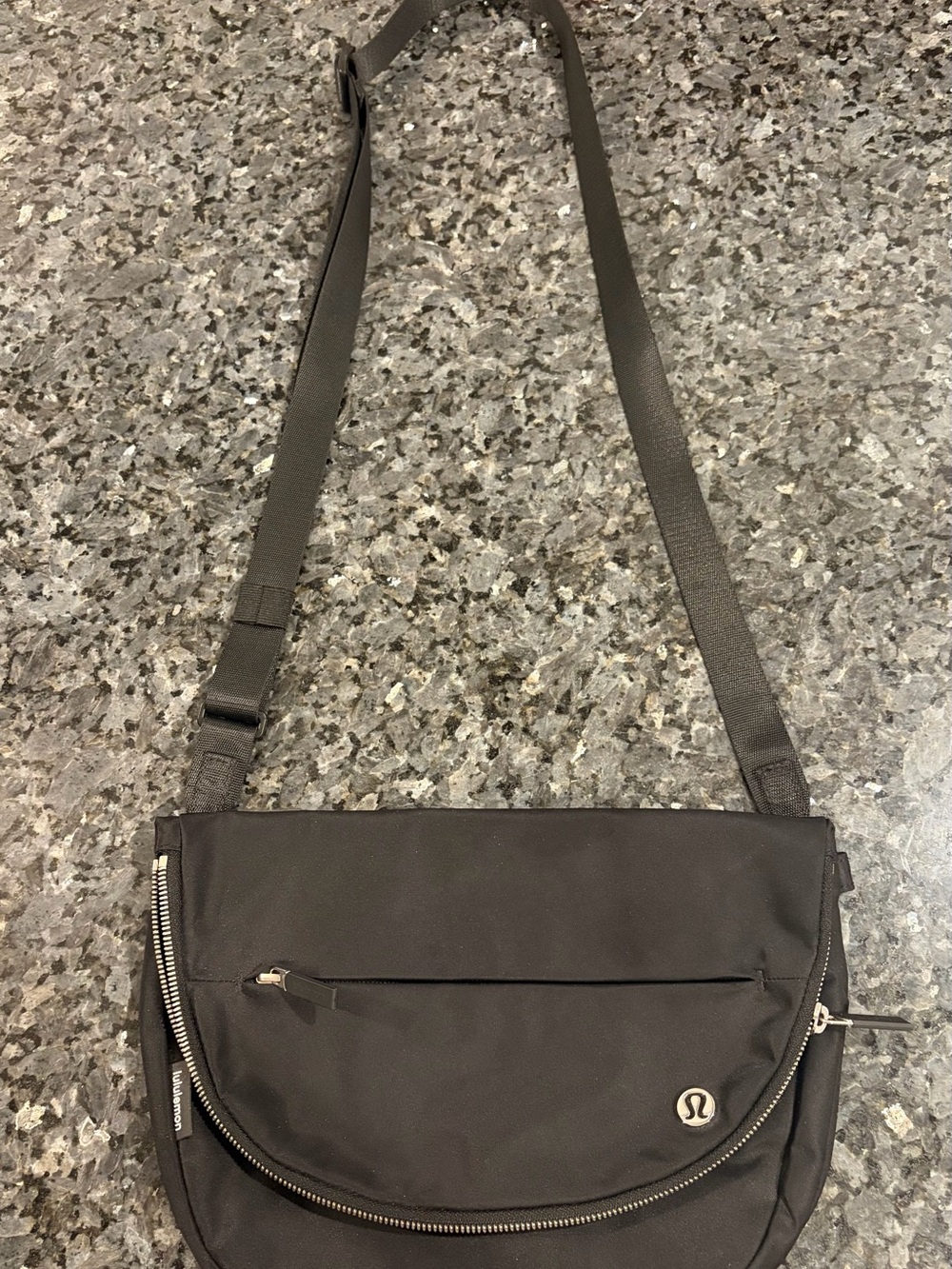lululemon athletica Black Messenger Crossbody Bag